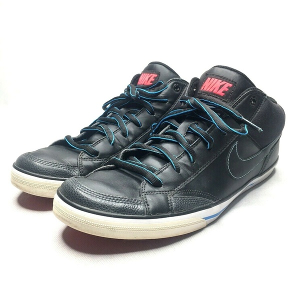 Nike Other - Nike High Top Skate Shoes Black Leather Lace Up